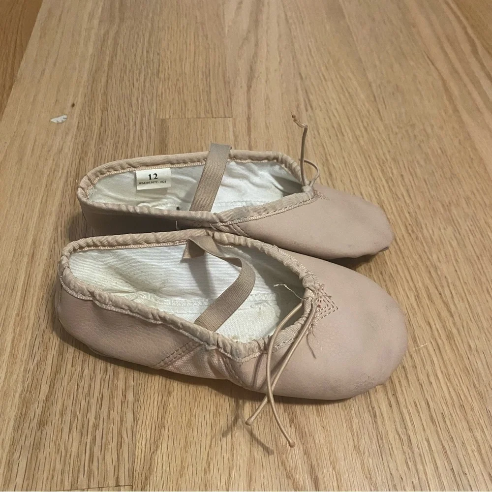 Pink Ballet Slippers Dance Shoes Sz 12 Toddler Girls